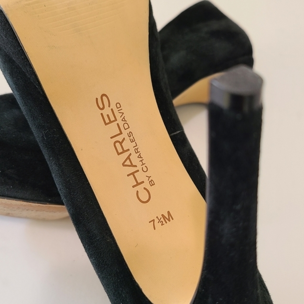 Black Charles David Suede Platform Heels Size 7.5 - Picture 6 of 6